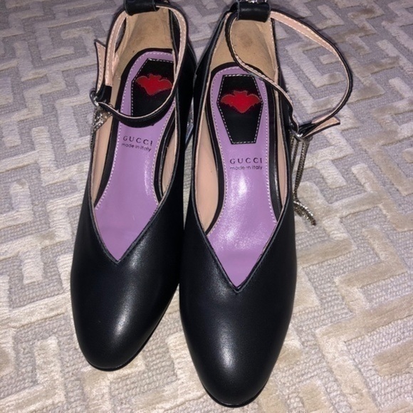 Gucci Amber G Block Rhinestone Heels - Picture 10 of 11